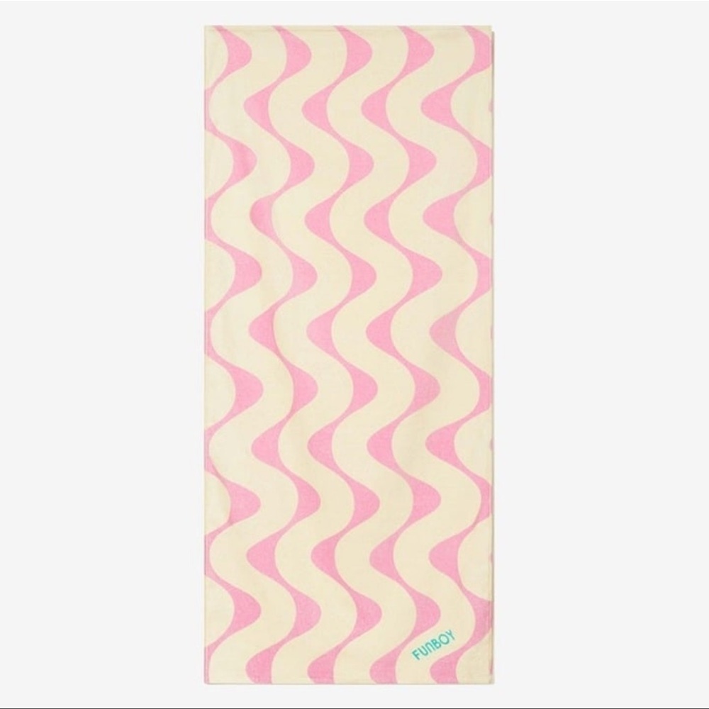 Oversized Funboy Pink and Yellow Poolside Leisure Club Beach Towel 68" L x 30" W